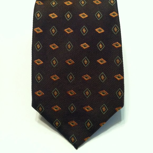 MASSIMO BIZZOCCHI MENS NEW BROWN SILK TIE3 1/2